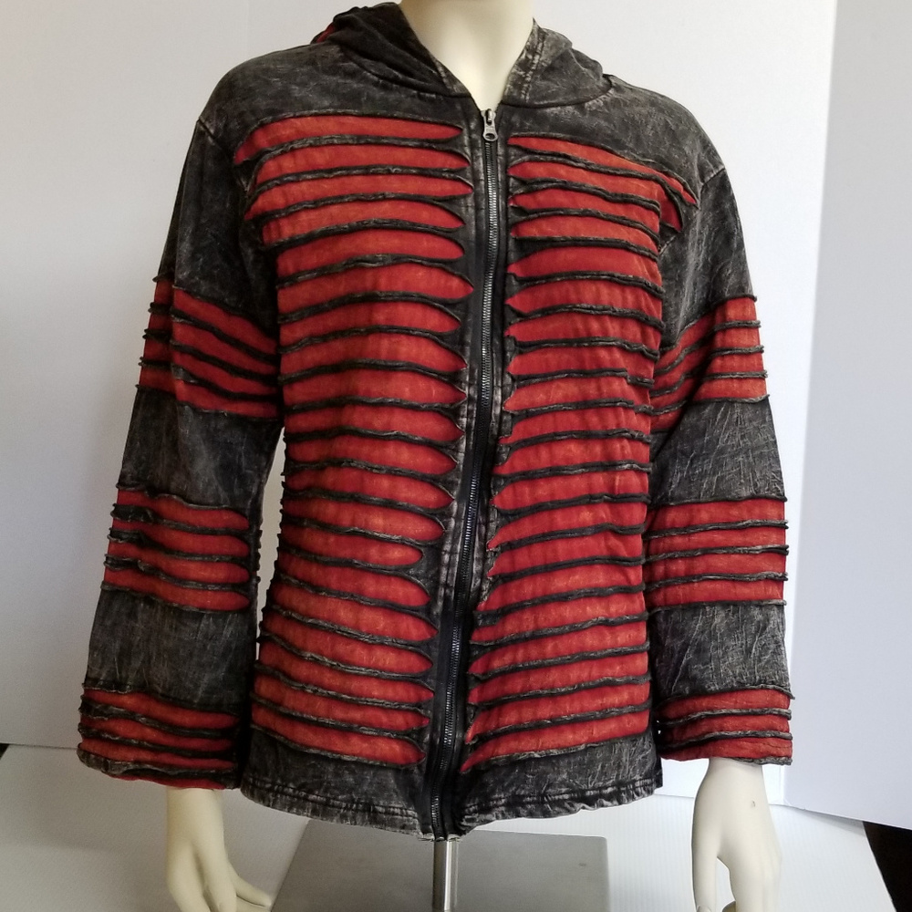 Red & Black Stylish Jacket with Hood Sz X/XL